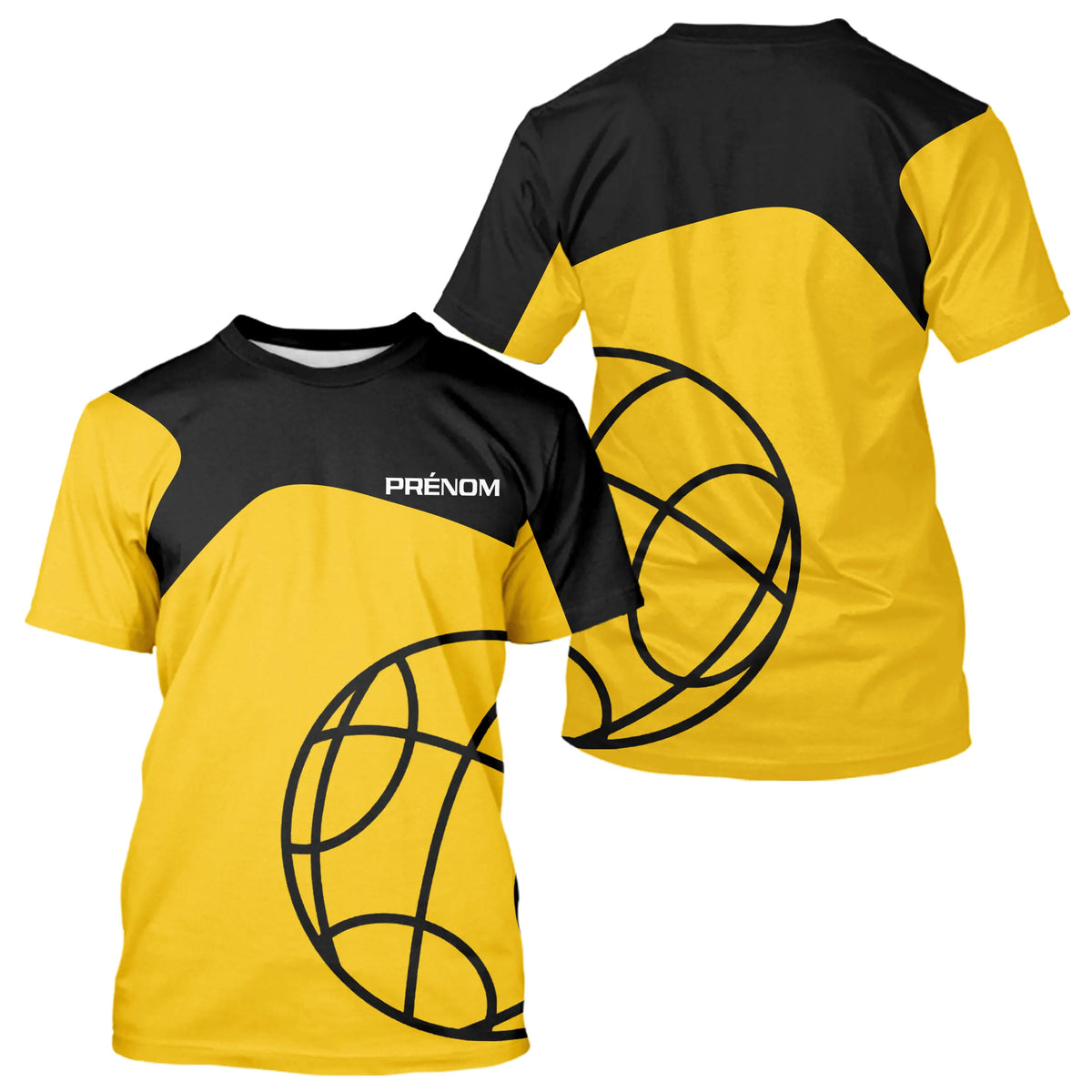 Polo Pétanque Jaune & Noir Personnalisé - Équipement Club - T-Shirt Homme