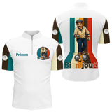 Polo Pétanque Joueur Boules - Champion Style Français - Polo Zippé Homme