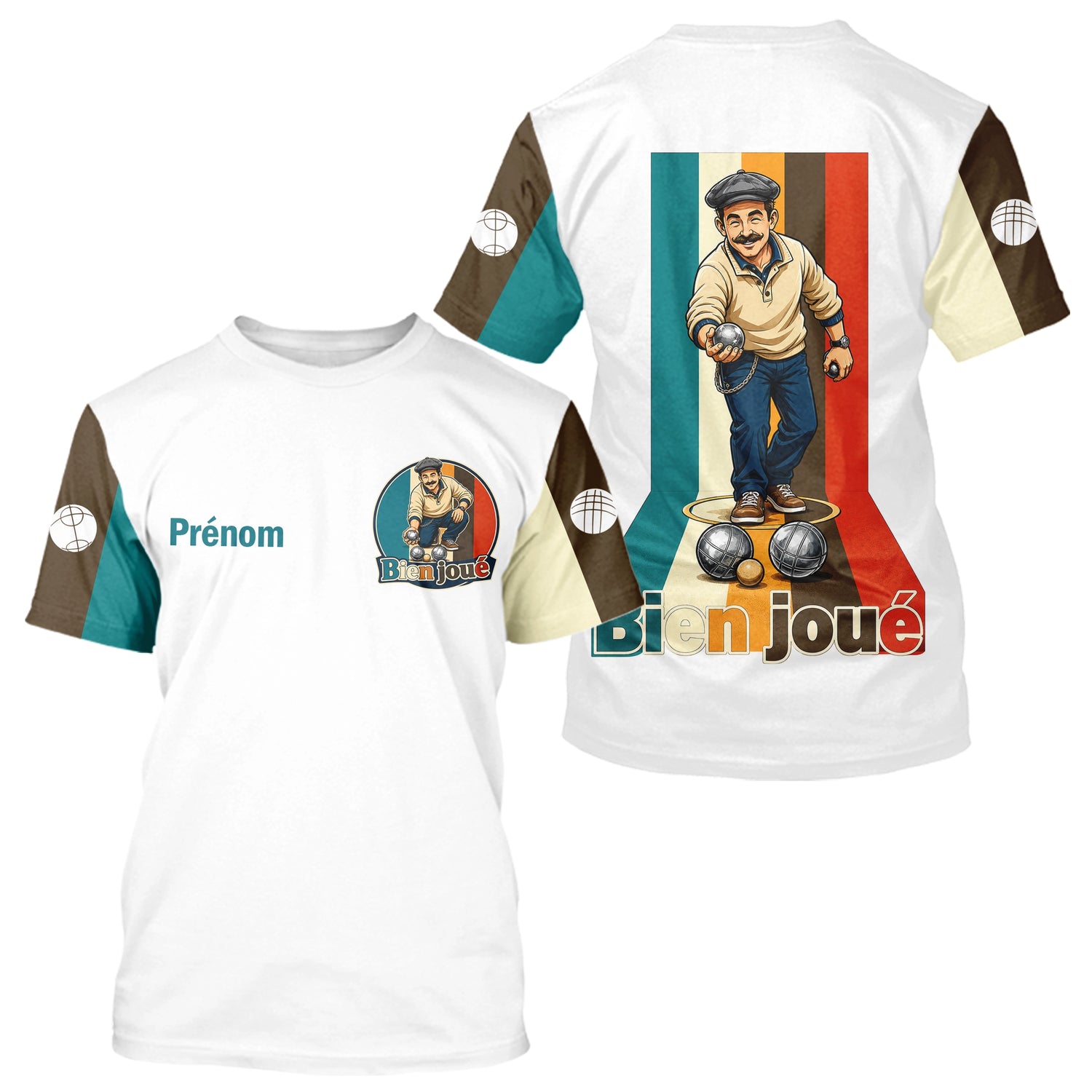 Polo Pétanque Joueur Boules - Champion Style Français - T-Shirt Homme