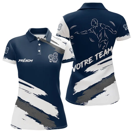 Polo Pétanque Joueur Marine - Design Sport Personnalisé - Polo Femme