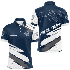 Polo Pétanque Joueur Marine - Design Sport Personnalisé - Polo Homme