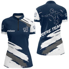 Polo Pétanque Joueur Marine - Design Sport Personnalisé - Polo Zippé Femme