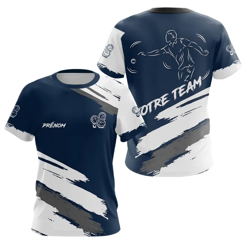 Polo Pétanque Joueur Marine - Design Sport Personnalisé - T-Shirt Femme