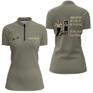 Polo Pétanque Kaki Personnalisé Humour - Homme Femme - Polo Zippé Femme
