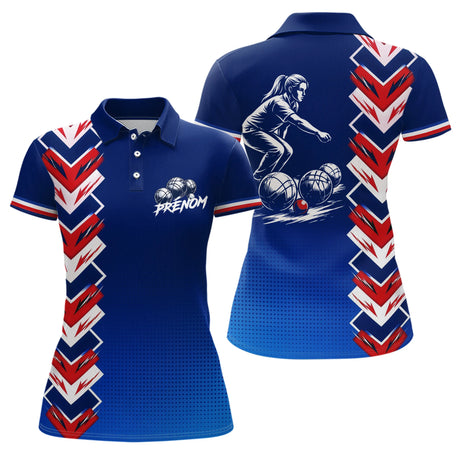 Polo Pétanque La France- Bleu Tricolore Homme Femme - Polo Femme