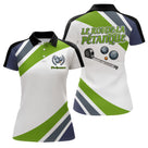 Polo Pétanque Le Roi Vert et Blanc - Personnalisé & Unique Boules - Polo Femme