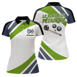 Polo Pétanque Le Roi Vert et Blanc - Personnalisé & Unique Boules - Polo Femme