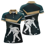 Polo Pétanque Maître Noir Vert - Joueur Vintage Homme Femme - Polo Femme