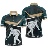Polo Pétanque Maître Noir Vert - Joueur Vintage Homme Femme - Polo Homme