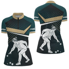 Polo Pétanque Maître Noir Vert - Joueur Vintage Homme Femme - Polo Zippé Femme