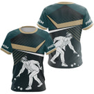 Polo Pétanque Maître Noir Vert - Joueur Vintage Homme Femme - T-Shirt Femme