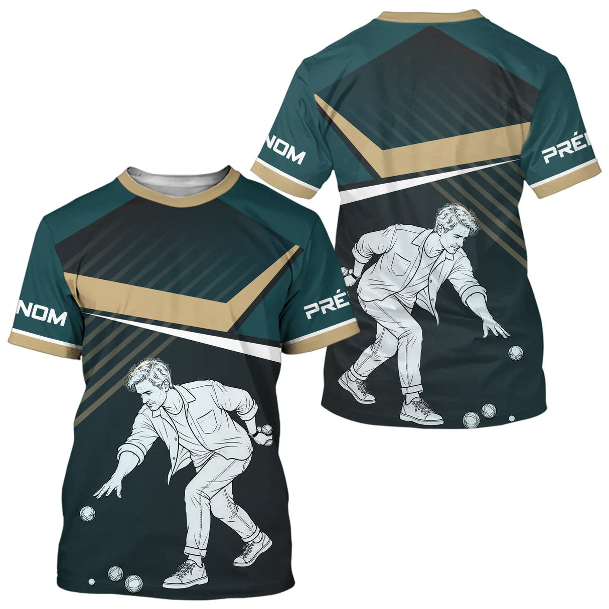 Polo Pétanque Maître Noir Vert - Joueur Vintage Homme Femme - T-Shirt Homme