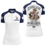 Polo Pétanque Marine & Blanc - Humour Retraite Personnalisé - Polo Zippé Femme
