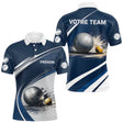 Polo Pétanque Marine & Blanc Personnalisable - Équipe & Prénom - Polo Homme