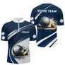 Polo Pétanque Marine & Blanc Personnalisable - Équipe & Prénom - Polo Zippé Homme