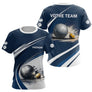 Polo Pétanque Marine & Blanc Personnalisable - Équipe & Prénom - T-Shirt Femme