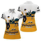Polo Pétanque Master Personnalisé - Jaune Blanc Boulodrome - Polo Femme