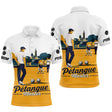 Polo Pétanque Master Personnalisé - Jaune Blanc Boulodrome - Polo Homme
