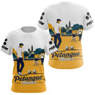 Polo Pétanque Master Personnalisé - Jaune Blanc Boulodrome - T-Shirt Femme