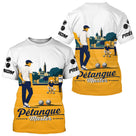Polo Pétanque Master Personnalisé - Jaune Blanc Boulodrome - T-Shirt Homme