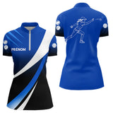 Polo Pétanque Moderne Bleu - Élégance & Performance Prénom - Polo Zippé Femme