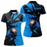 Polo Pétanque Moderne Noir Bleu – Boule Dynamique - Polo Femme