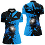 Polo Pétanque Moderne Noir Bleu – Boule Dynamique - Polo Zippé Femme