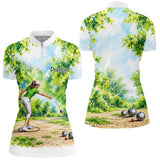 Polo Pétanque & Nature Homme Femme - Ciel Vert Personnalisé - Polo Zippé Femme