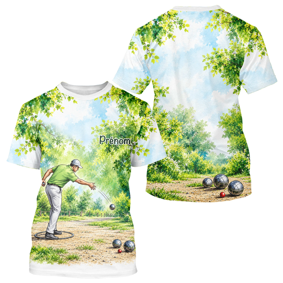 Polo Pétanque & Nature Homme Femme - Ciel Vert Personnalisé - T-Shirt Homme