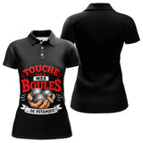 Polo Pétanque Noir - Touche Pas à Mes Boules - Polo Femme