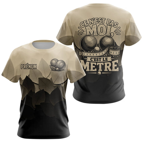 Polo Pétanque Noir Beige Drôle Personnalisé - Accessoire Tournoi - T-Shirt Femme