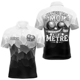 Polo Pétanque Noir Blanc Drôle Personnalisé - Accessoire Tournoi - Polo Homme