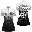 Polo Pétanque Noir Blanc Drôle Personnalisé - Accessoire Tournoi - Polo Zippé Femme