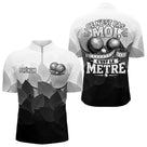 Polo Pétanque Noir Blanc Drôle Personnalisé - Accessoire Tournoi - Polo Zippé Homme