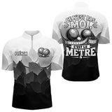 Polo Pétanque Noir Blanc Drôle Personnalisé - Accessoire Tournoi - Polo Zippé Homme