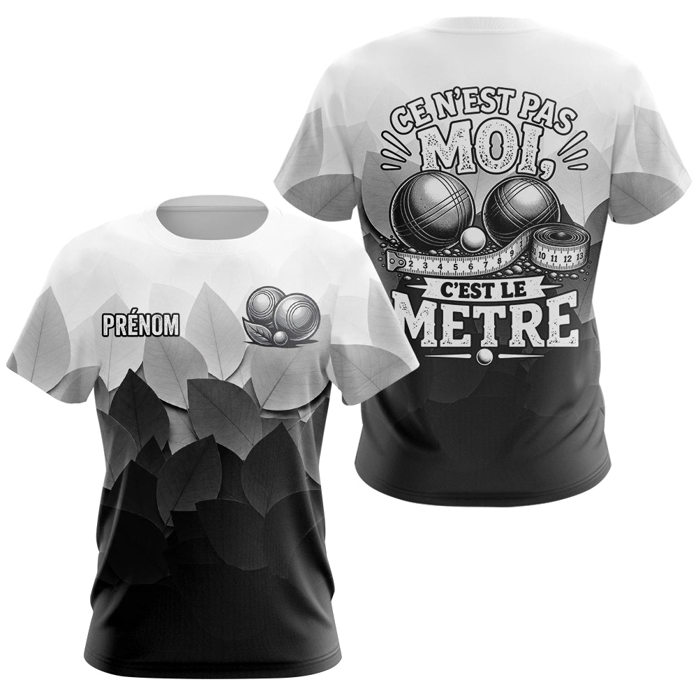 Polo Pétanque Noir Blanc Drôle Personnalisé - Accessoire Tournoi - T-Shirt Femme