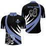Polo Pétanque Noir Bleu Boules - Prénom & Équipe - Polo Zippé Homme