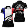 Polo Pétanque Noir Drapeau Français- J'peux Pas Je Suis Retraité - Polo Femme