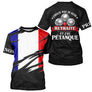 Polo Pétanque Noir Drapeau Français- J'peux Pas Je Suis Retraité - T-Shirt Homme