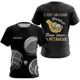 Polo Pétanque Noir Gold - Jour Parfait Personnalisé - T-Shirt Femme