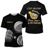 Polo Pétanque Noir Gold - Jour Parfait Personnalisé - T-Shirt Homme