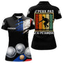 Polo Pétanque Noir Homme Femme - J'Ai Pétanque Drapeau Français - Polo Femme