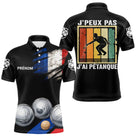 Polo Pétanque Noir Homme Femme - J'Ai Pétanque Drapeau Français - Polo Homme
