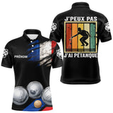Polo Pétanque Noir Homme Femme - J'Ai Pétanque Drapeau Français - Polo Homme