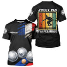 Polo Pétanque Noir Homme Femme - J'Ai Pétanque Drapeau Français - T-Shirt Homme
