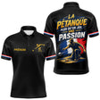 Polo Pétanque Noir Homme Femme - Passion Drapeau Français - Polo Homme
