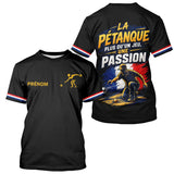 Polo Pétanque Noir Homme Femme - Passion Drapeau Français - T-Shirt Homme