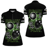 Polo Pétanque Noir Personnalisé - Collection Ready & Play - Polo Zippé Femme