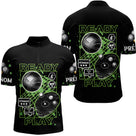 Polo Pétanque Noir Personnalisé - Collection Ready & Play - Polo Zippé Homme