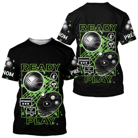 Polo Pétanque Noir Personnalisé - Collection Ready & Play - T-Shirt Homme